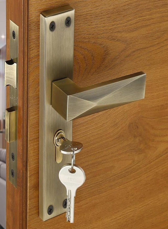 LAPO طقم قفل باب نقر من لابو - قفل باب رئيسي شديد التحمل مع مفاتيح، أسطوانة 60 مم، جسم قفل 45 × 45 مم، قفل بمقبض للمنزل والمكتب وغرفة النوم والفندق (تشطيب عتيق، ضمان 3 سنوات) Cy-131 - Image 1